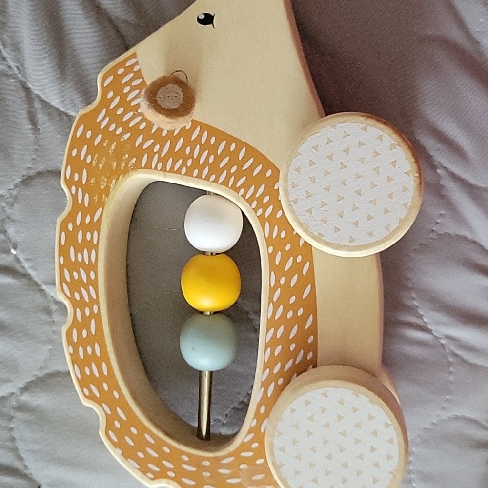 Bigjigs Toys Wooden Push Along Hedgehog - Sustainably-Made, Baby Push Along Toys
